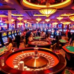 Casino gaming scene featuring KJC brand elements, showcasing vibrant tables and exciting players.