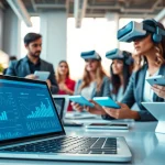 Engaging technology workspace showcasing collaboration with high-tech devices and innovative tools.