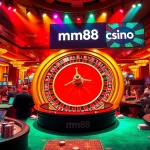 mm88 roulette table showcasing thrilling gameplay in a vibrant casino setting.