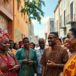 Engaging scene of Orlando Black community embracing heritage during a vibrant festival.