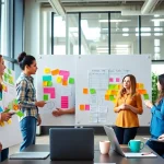 Engaging marketing team at work collaborating on strategies at https://rr88rd.com/ in a vibrant office.