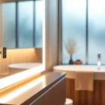 sonni Spiegelschrank im modernen Bad mit eleganten LED-Details beleuchtet