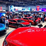 Explore vibrant scene at the Auto Cars Show featuring modern vehicles and enthusiastic visitors.