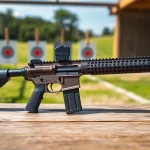 View of an AR 15 binary trigger showcasing its mechanism and design for firearms enthusiasts.