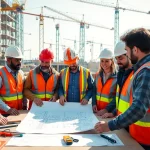 Promote construction advocacy carolinas through teamwork at a dynamic construction site.