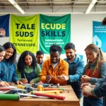 Students learning crucial skills at a Trade School In Tennessee workshop, showcasing teamwork and education.