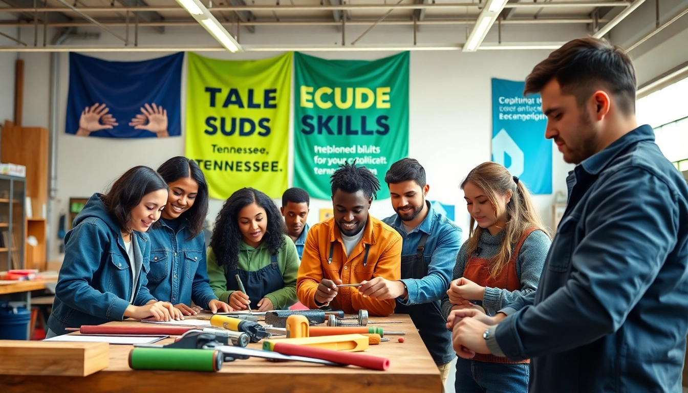 Students learning crucial skills at a Trade School In Tennessee workshop, showcasing teamwork and education.