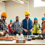 Students learning at construction trade schools in Texas, showcasing hands-on skills in a professional setting.