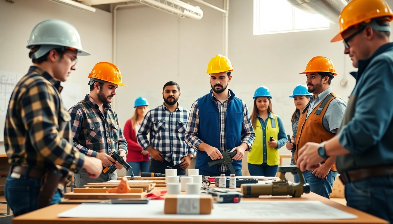 Students learning at construction trade schools in Texas, showcasing hands-on skills in a professional setting.