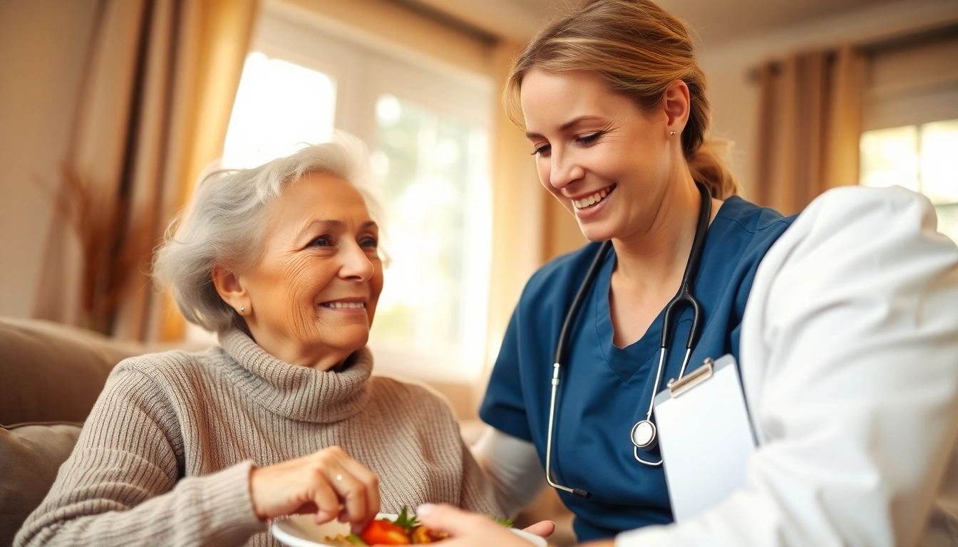 A caregiver provides compassionate austin senior home care to an elderly woman in a cozy setting.