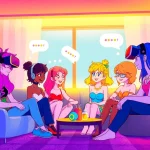 Engaging scene featuring characters in a playful chat showcasing free NSFW character AI interactions.