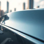 Install paint protection film near me on a luxury vehicle with a glossy finish.