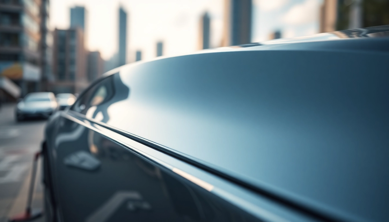 Install paint protection film near me on a luxury vehicle with a glossy finish.
