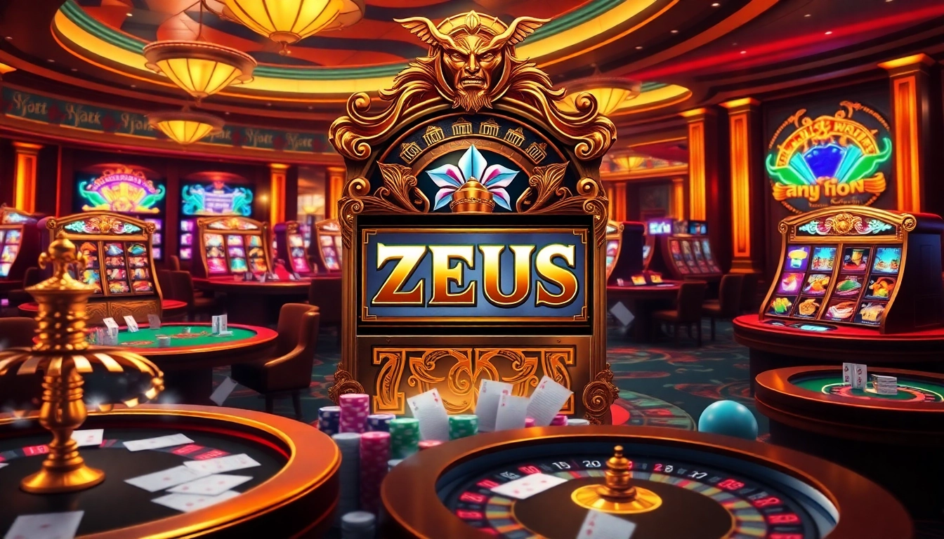 Rasakan sensasi mesin slot Zeus di tengah suasana kasino yang hidup.