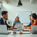 Engage with expert Edmonton SEO strategies in a professional marketing office environment.