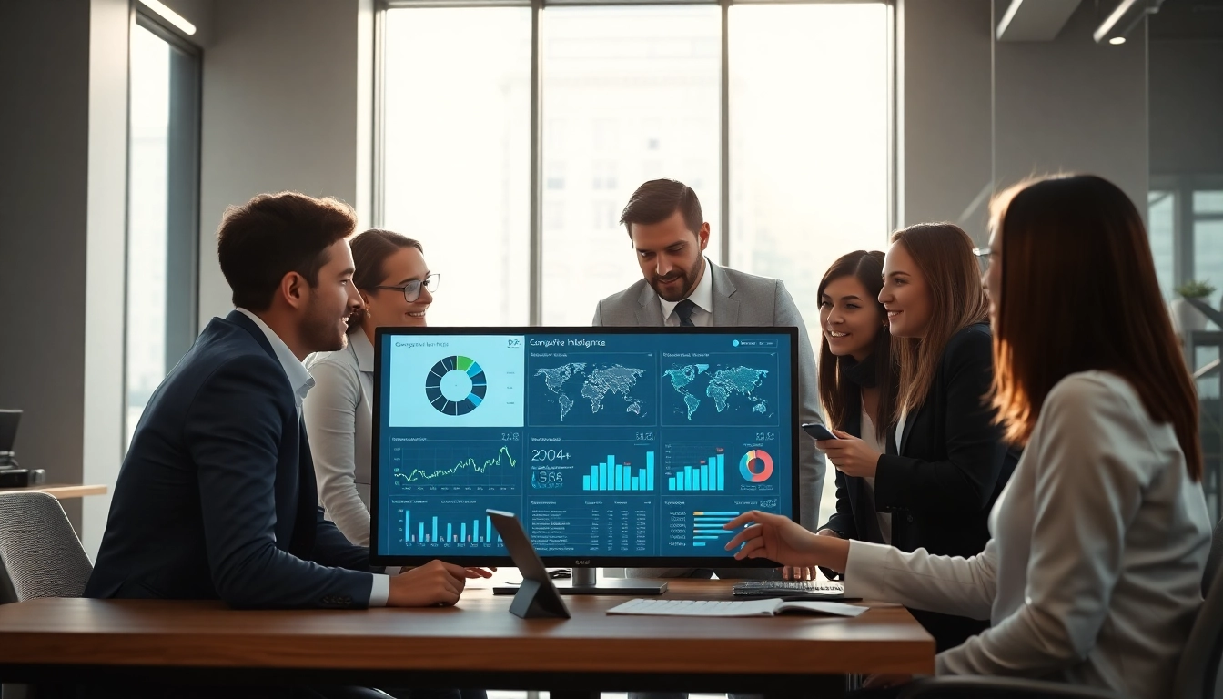 Explore competitive intelligence faqs with engaged business analysts reviewing data in a bright office.