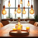 Light up your home with a19 light bulbs highlighting a cozy dining room ambiance.