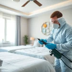 Performing effective bed bug pest control in a residential bedroom environment.
