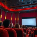 ชมภาพยนตร์บน 7-hd.com โดยมีผู้ชมตื่นเต้นในโรงภาพยนตร์ที่หรูหรา