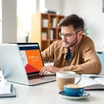 Focus on a professional studying with intent to pay someone to take my AWS exam at a tidy home office.